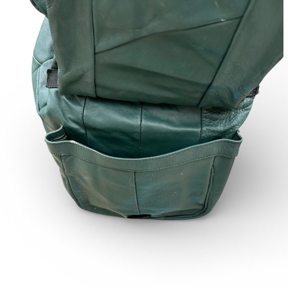 Green Leather Backpack - Picture 2 of 3